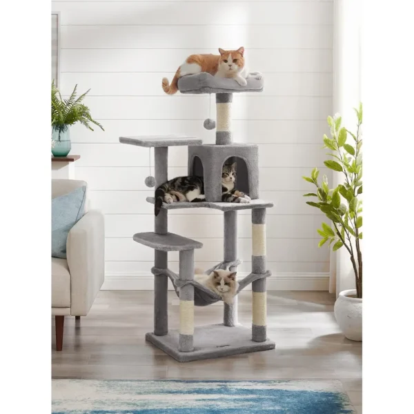 Multi-Level Cat Tower With Hammock