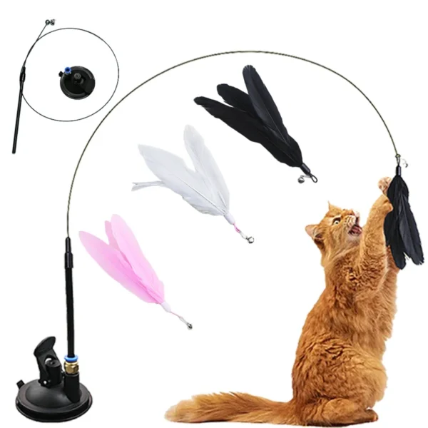 Interactive Feather Wand Cat Teaser